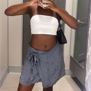 American Eagle Navy Striped Wrap Skirt